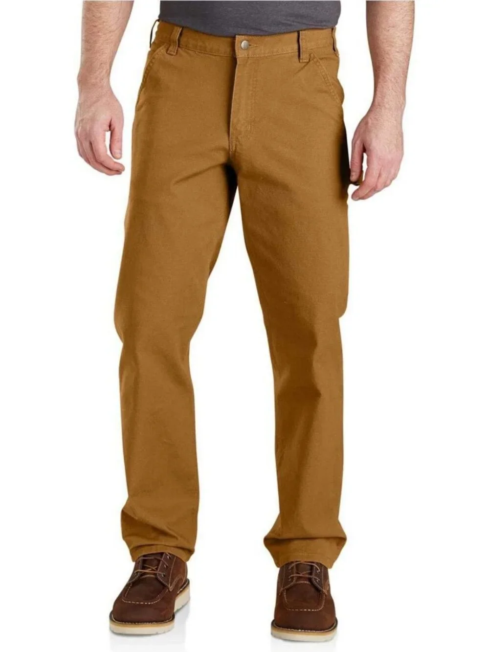 Men's Relaxed Straight Fit Rugged Flex Duck Dungaree Pants - Durable Workwear